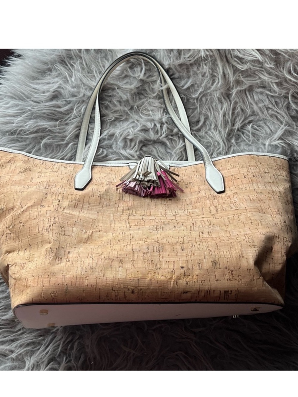 Crown & Ivy cork tassel tote